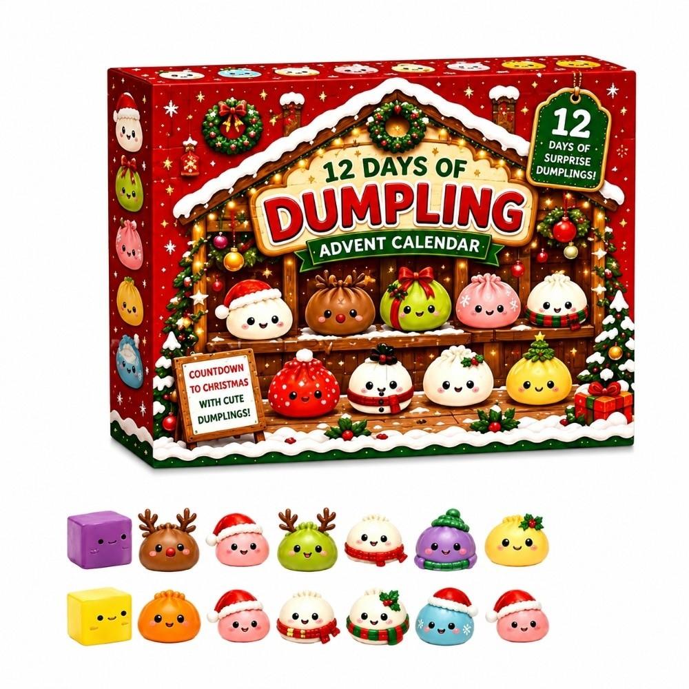 Měkká hračka Mystery Dumplings s pomalou návratností 24denní odpočítávací kalendář pro děti i dospělé