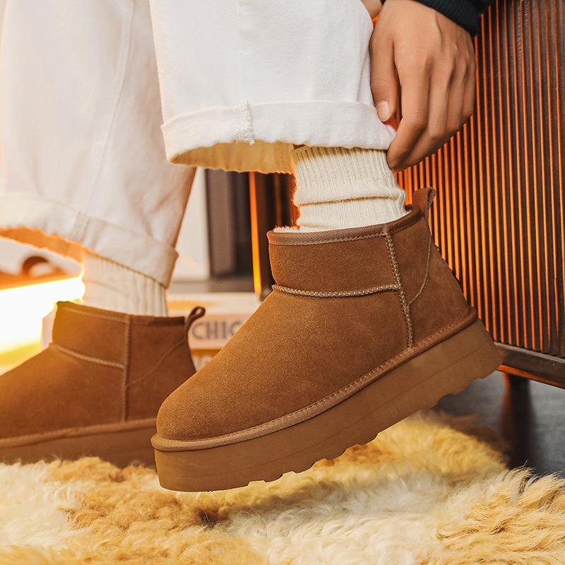 3156 Cotton Shoes Snow Boots New Winter Thickened Warm Cotton Shoes One Pedal Thick-soled Retro Cotton Boots