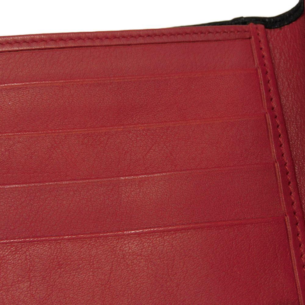 Used 10656 Trifold Wallet 7942, Old Style, Smooth Calfskin, Vintage, Old Red, Two-Tone CD Logo, Black, Unisex from