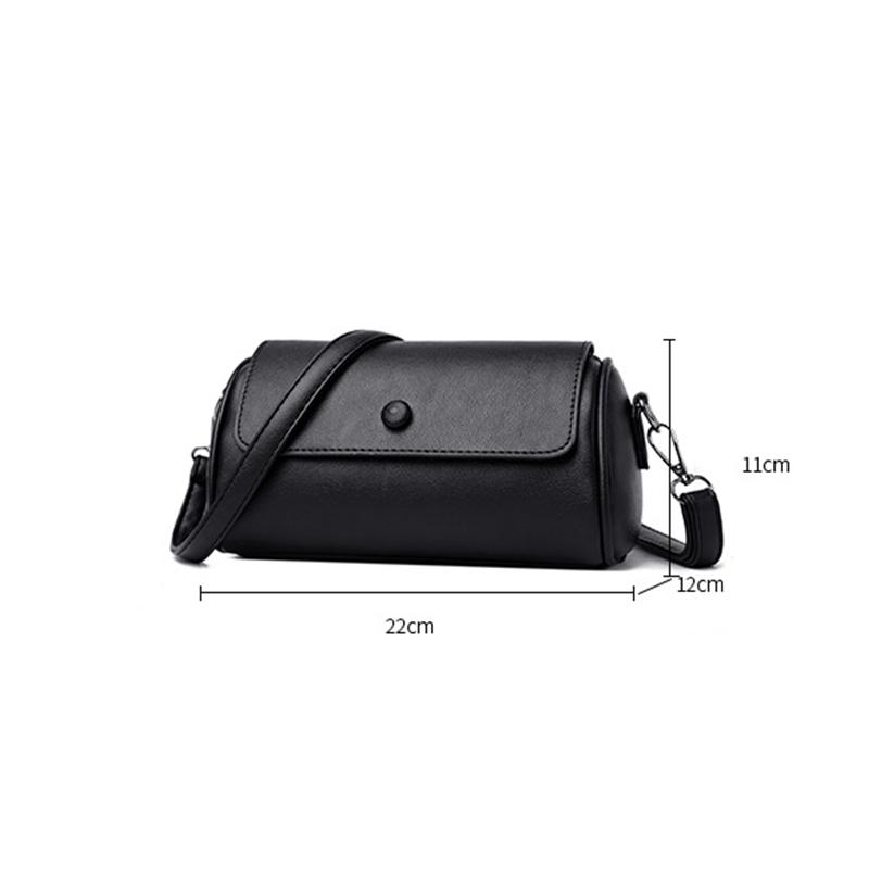 Yeni Küçük Çapraz Çanta Kadın Moda Çok Yönlü Silindir Omuz Çantası Vintage Boston Yastık Tasarım Düz Renk Basit Çantalar