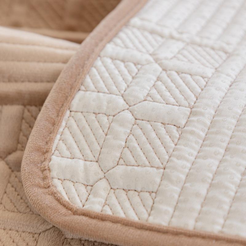 Nordic Simple Solid Color Modern Plush Sofa Cushion Four Seasons Universal Embroidery Non-Slip Seat Cushion Dutch Velvet Sofa Cover Towel