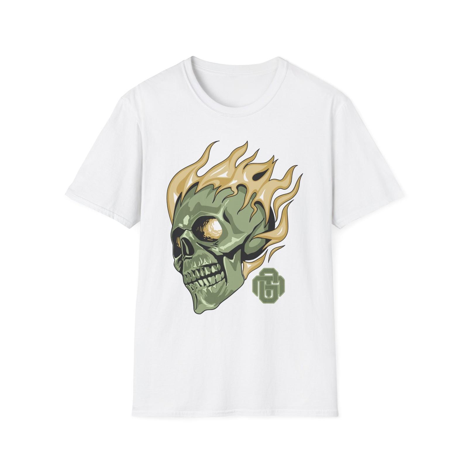 Skull Flame Graphic Tee, Unisex Gothic T-Shirt, Halloween Apparel, Edgy [...] S