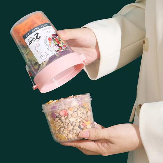 Set 4 Barattoli In Vetro Per Overnight Oats 600 Ml - Con Coperchi Colorati, Cucchiai In Acciaio E Anello Portacucchiaio - Per Colazione E Conservazione