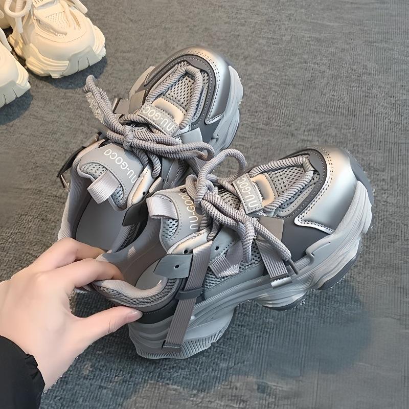 

Популярные папины кроссовки детские 2025 новая весна и осень платформа интернет-знаменитость повседневные спортивные студенческие кроссовки для бега женская обувь 40 серый