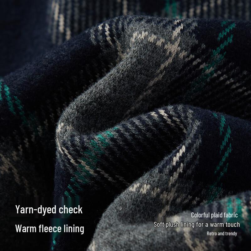 Semir Women's Plaid Fleece-lined Loose Wide-leg Casual Pants