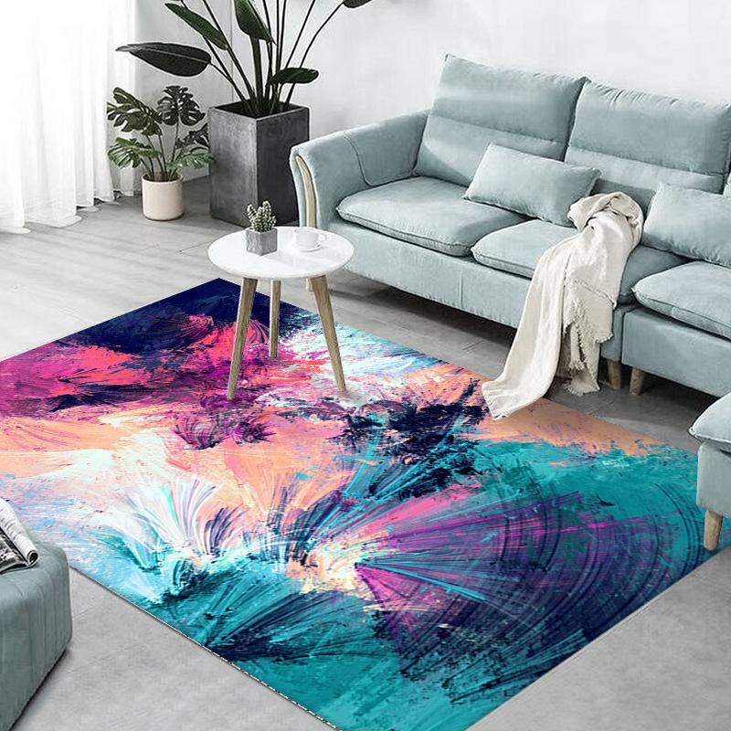 Skandinávský Rendering Dekorace Obývacího Pokoje Koberec Fialový Abstraktní Ložnice Noční Velký Koberec