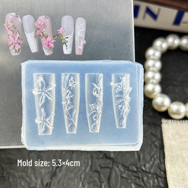 High Transparency Ice Flower Embossed Crystal Butterfly Nail Art Gel Mold