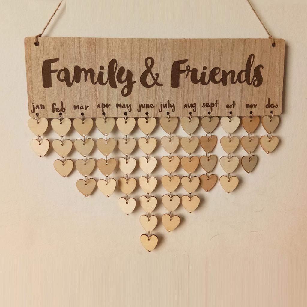 Etichette per Calendario Sospeso in Legno Artigianali - Decorazioni per la Casa per San Valentino e Compleanni