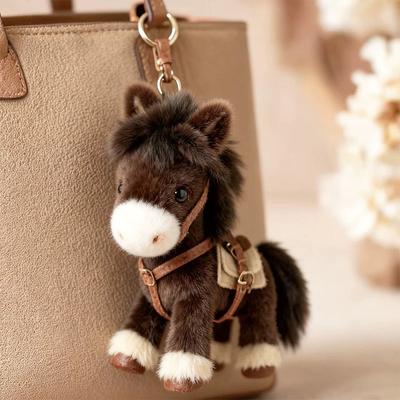 Plush Horse Keychain Zodiac Horse Charm Stuffed Animal Pendant For Bag Purse Backpack New Year Lucky Mascot Gift Decor