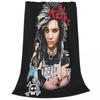 Bill Kaulitz Tokio Hotel Knitted Blankets Flannel Rock Metal Band Lightweight Thin Throw Blankets for Bed Bedroom Quilt