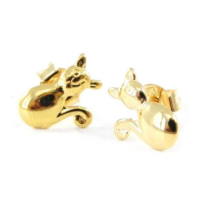 [B7578] - Gold Plated 'Cats' Earrings