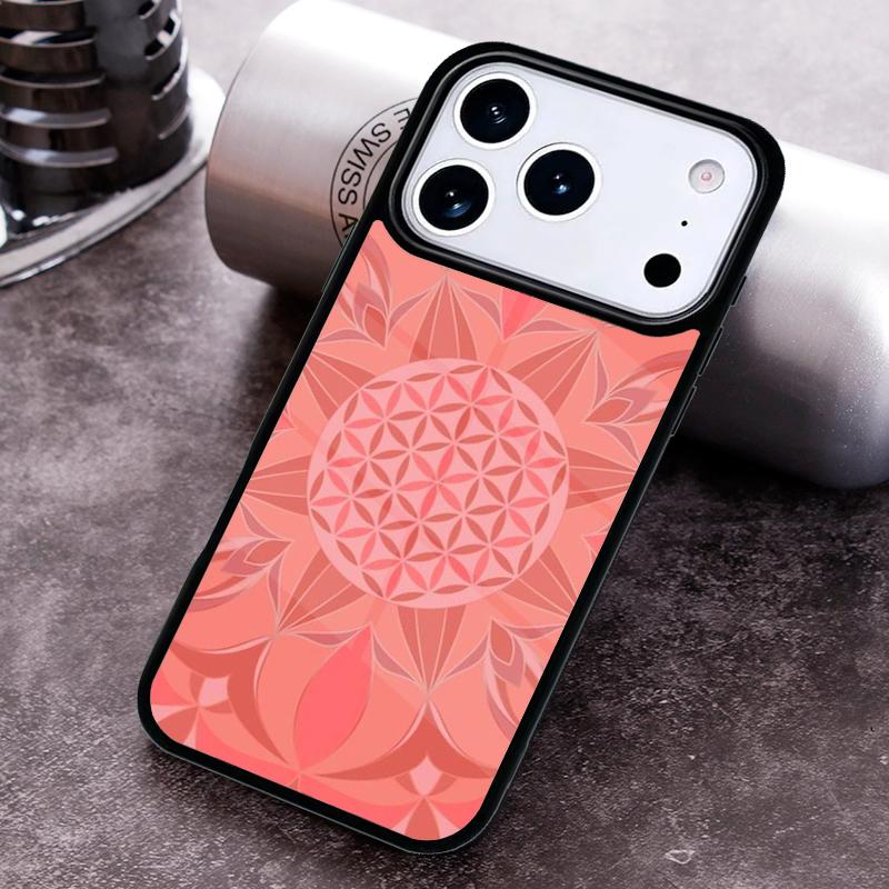 Flower Of Life In Lotus Pastel Golds Phone Case for iPhone 17 16 15 Pro Max Air 14 13 12 11 Plus Shockproof Cover