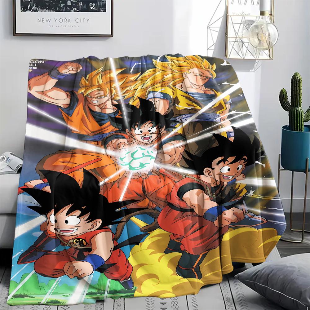 Coperta in Flanella con Stampa Personaggi Dragon Ball, Alta qualità Confortevole per Tutte le Stagioni, Arredamento per la Casa, Calore e Comfort, Perfetta per Regali di Natale