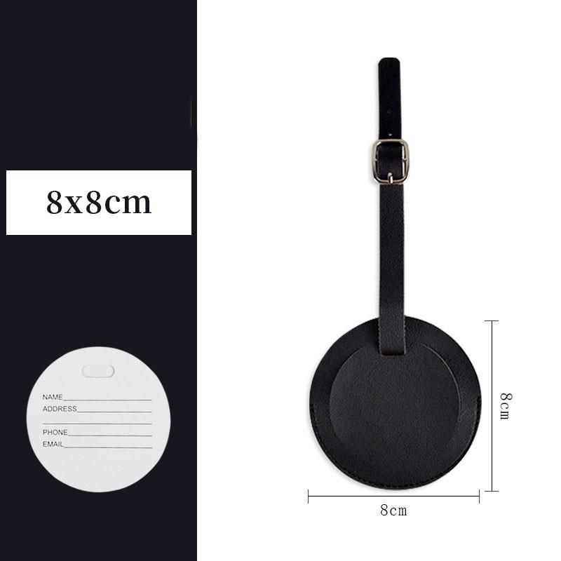 1PCS Pu Leather Luggage Tag Round Women Men Travel Baggage Tags Suitcase Name ID Address Holder Label Hand Bag Tag