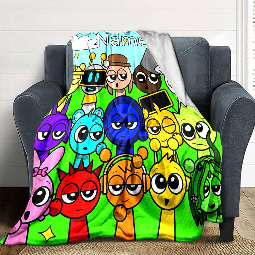 Customizable SPRUNKI2 Throw Blanket – Personalized Name, All-Season Cozy Snug Blanket, Machine Washable, Personalized Blanket