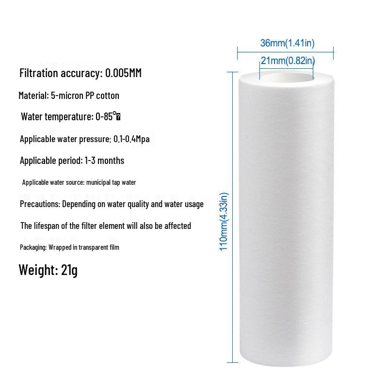 Household Front-Mounted PP Cotton Shower & Washing Machine Water Heater Filter