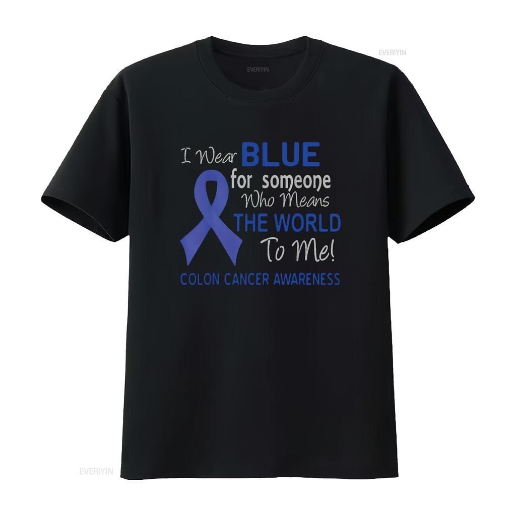 Womens Colon Cancer T Shirt For Someone Who Means The World To Me Black Vintage Washed Unisex Homme Fashion Stretched Soft