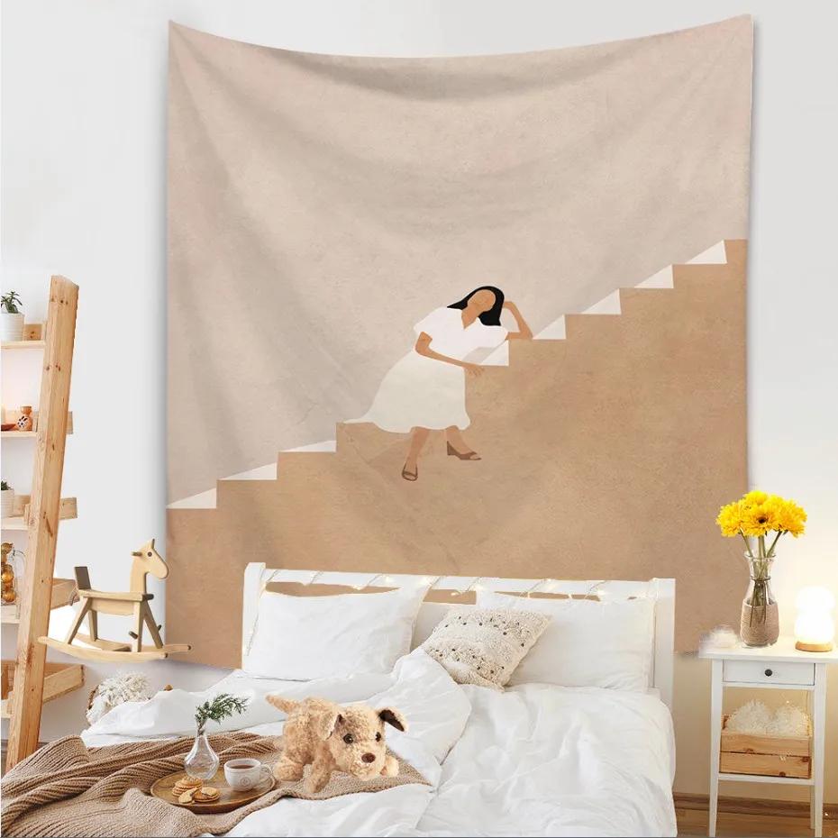 Tapiserie Fundal Sufragerie Murală Covorașă Plajă Decorare Acasă Agățat de perete cu caracter simplu și proaspăt