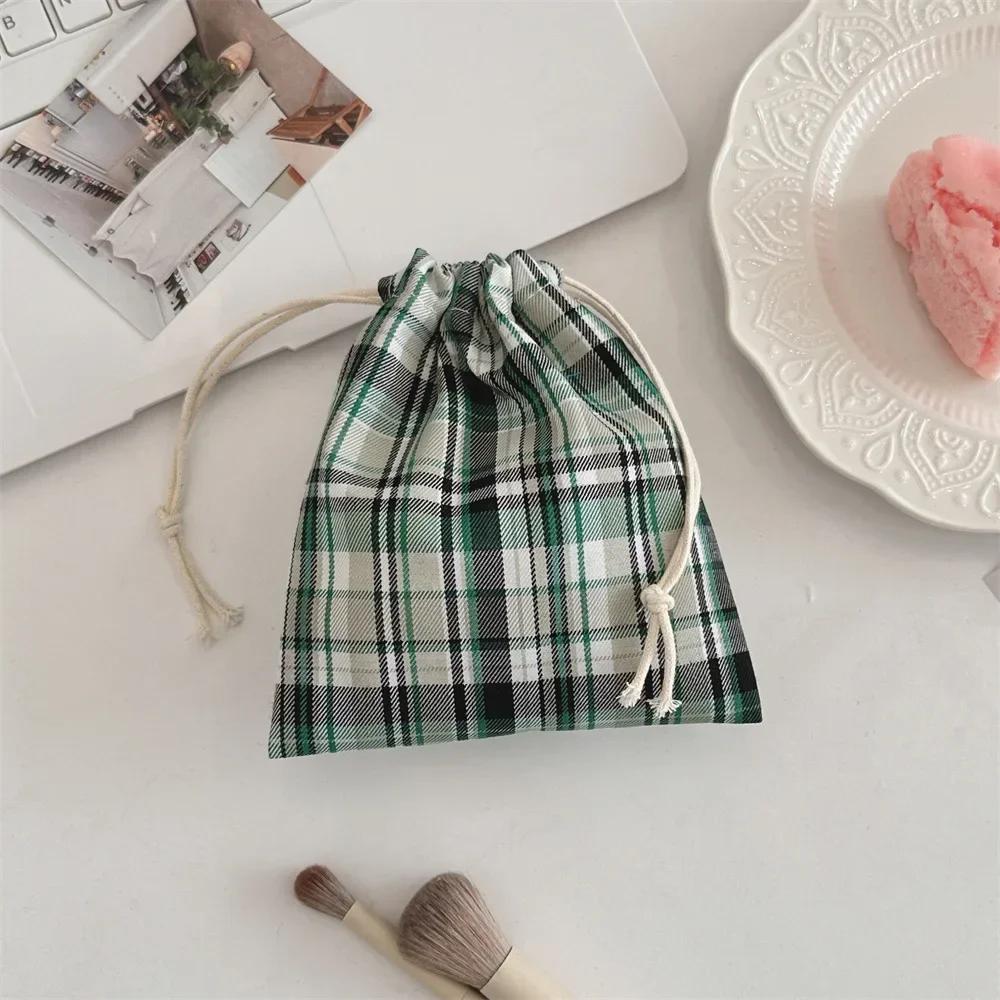 Borse Coulisse Stampa Quadrettata Borsa da Donna Portamonete Portamonete Borsa Porta Chiavi Rossetto Borsa Antipolvere per Gioielli Borse Coulisse