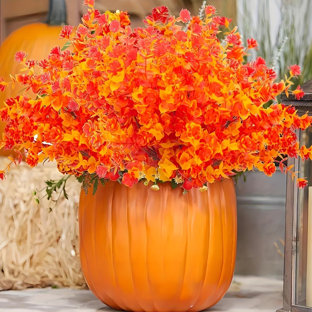 6pcs Uv-Resistant Artificial Fall Flowers - Perfect For Outdoor, Home & Kitchen Decor | Ideal For Thanksgiving, Christmas & Autumn Celebrations