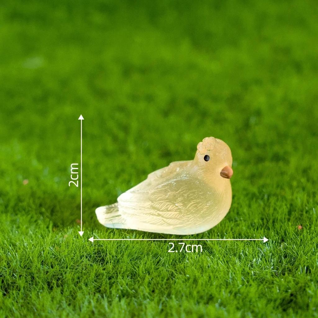 10Pcs Miniature Pigeon Home Decor Diy Accessories Luminous Dove Glow At Night Doll House Decoration Fairy Garden Decorate