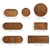 Solid Wood Dessert Plate Japanese Style Irregular Wooden Tray Plate Tableware Heat Resistant Dried Fruit Snack Plate Cafe Use