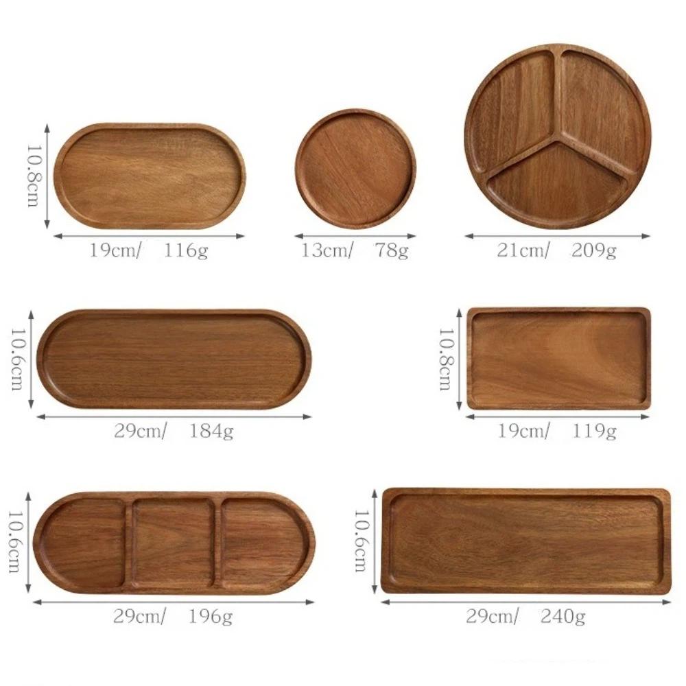 Solid Wood Dessert Plate Japanese Style Irregular Wooden Tray Plate Tableware Heat Resistant Dried Fruit Snack Plate Cafe Use