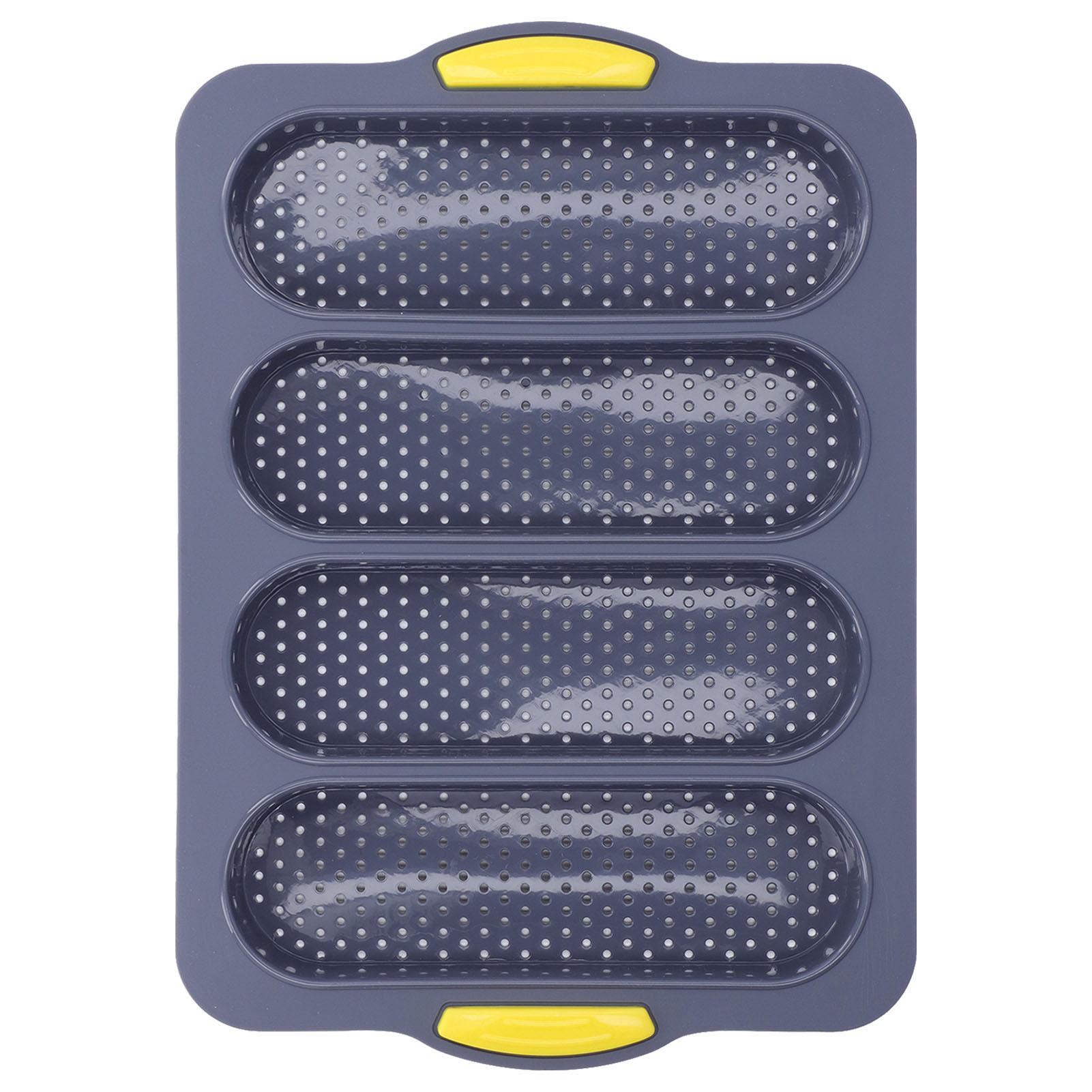 

Baguette Mold 4 Grooves Silicone Soft Smooth Surface Bread Mould Baking Pan Kitchen ToolLight Gray L светло-серый