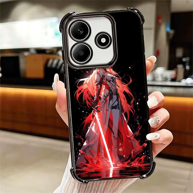 Sword Art Online Yuuki Asuna Soft Phone Case For Xiaomi Redmi Note 14 15 Pro Plus 13 12 11S 11T 5G 10 9S 9 Plating Anti-Fall Fun
