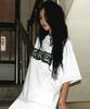 Deumakeu Text Graffiti Boxy Short Sleeve Tee - White