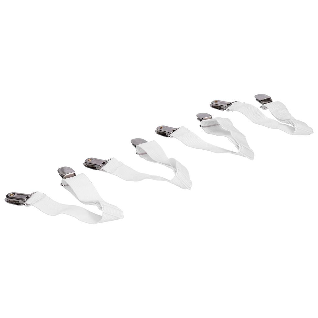 4 Stück Verstellbare Bettlakenbefestiger Hosenträger Elastische Lakenbänder Gurte Clips Halter Weiß