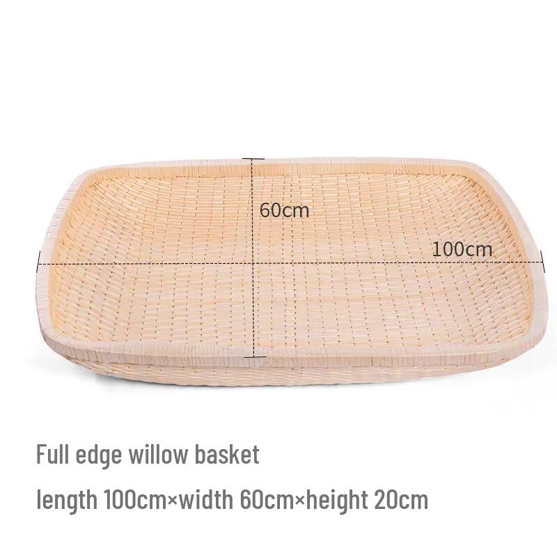 Handwoven Rattan Storage Basket and Tray