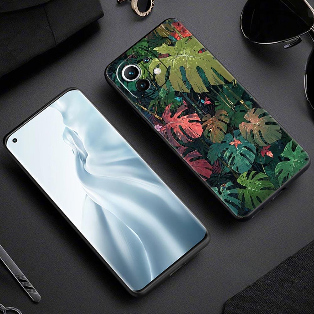 Abstract Plants Flower Phone Case Cover for Xiaomi Mi 17 15 14 13 12 11 Ultra 15T 14T 13T 12T 11T Pro Lite 5G Soft TPU Shell Bag