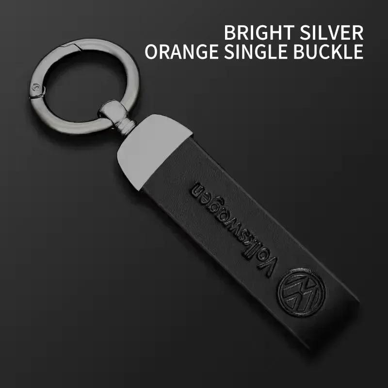 High Quality Car Key Accessories Leather Key Holder Ring For VW GTI Polo Golf Passat Scirocco Tiguan Jetta T-ROC Touareg Touran G444