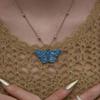 Nff Butterfly Necklace-blue
