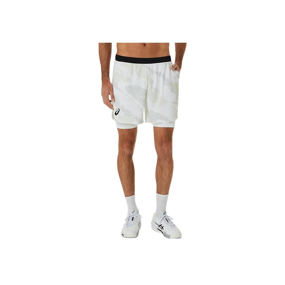 

New ASICS MATCH GRAPHIC Casual Shorts Men s Bright White 2041A248-100 S