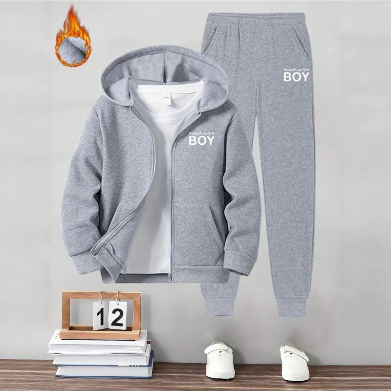 Mens Casual Tracksuit Long Sleeve Hooded Sweatshirt Pants Set Loose Fit