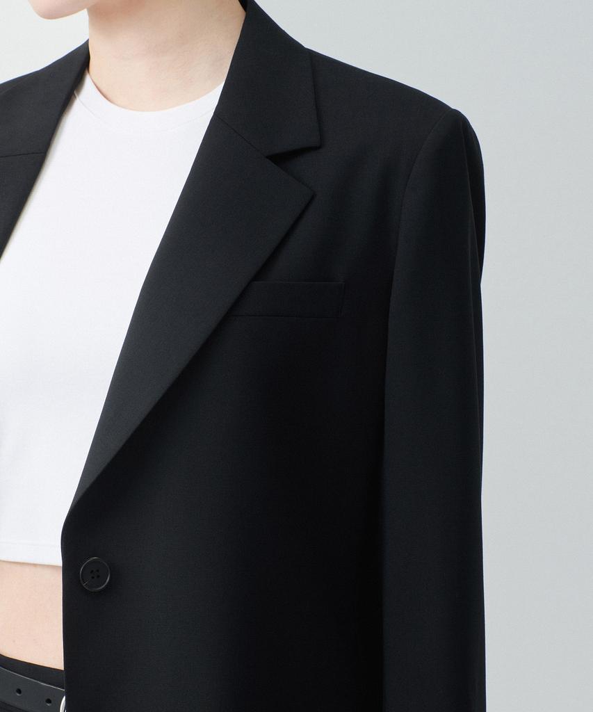 Musinsa Standard Woman Women'S Summer Wool Oversized Blazer [Black]