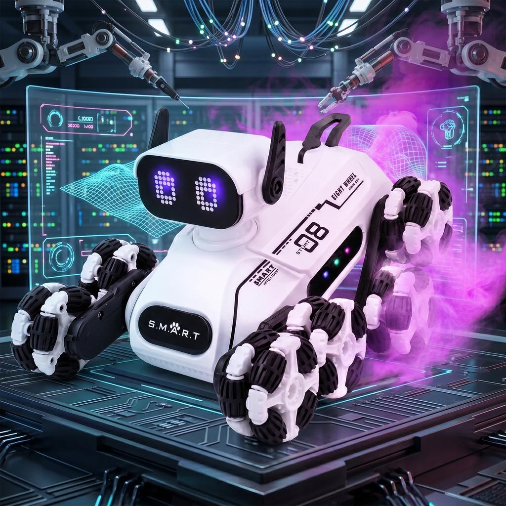 [PACZB] Remote-controlled robot dog with 8 wheels + wristband Z3487
