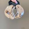 Stylish Irregular Three-Layer C-Shaped Earrings: European & American Metal Fashion Studs with a Luxurious High-End Appeal
