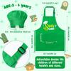 Kid Apron and Chef Hat Set - R HORSE 2Pcs Adjustable Children Green Kitchen Apron, Dress Up Role Play Chef Toy Cooking Baking Painting and Training