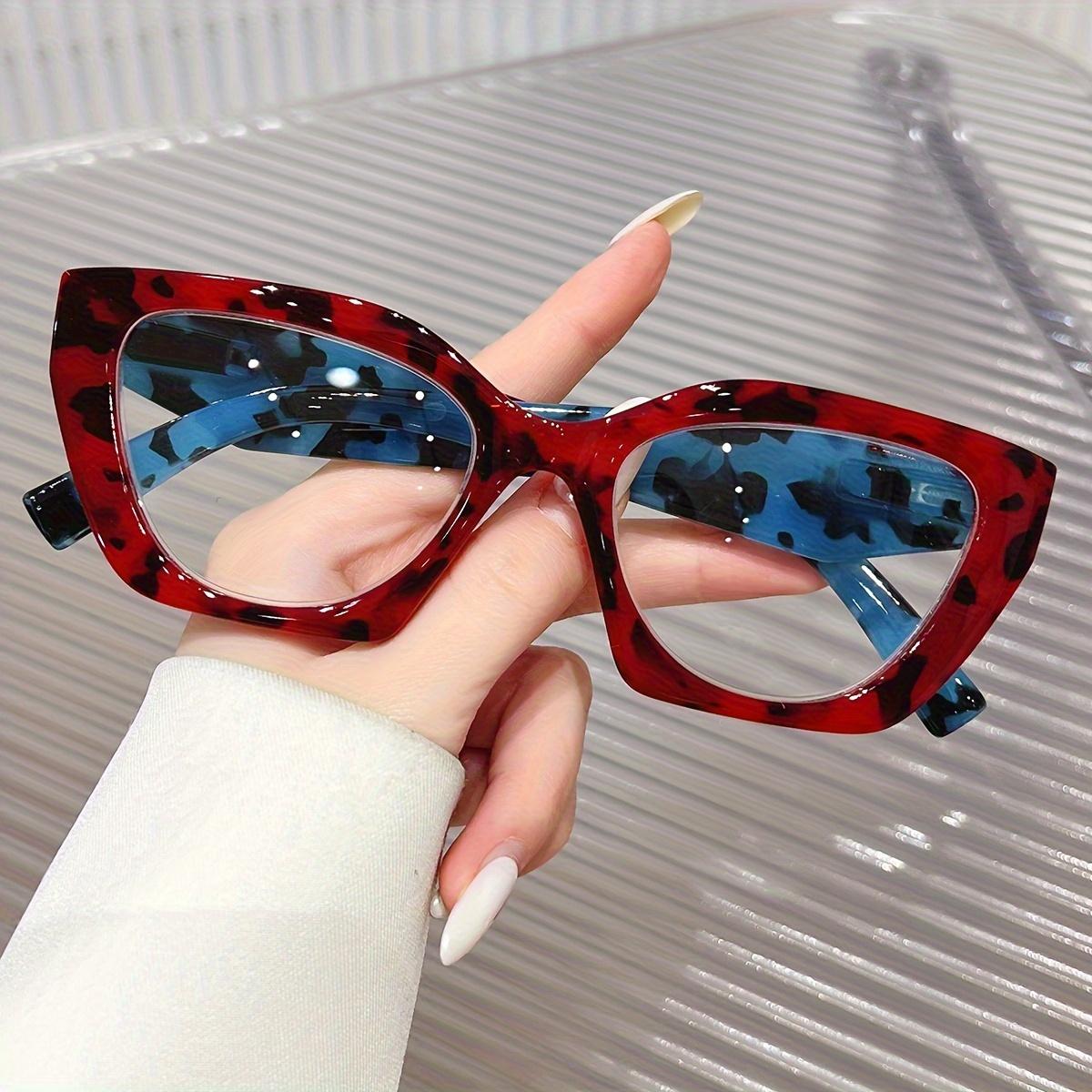 

Comfortable Wear and cute Retro cat-eye transparent printed fashionable and comfortable spring hinge anti-blue light presbyopic eyewear 4.0 X