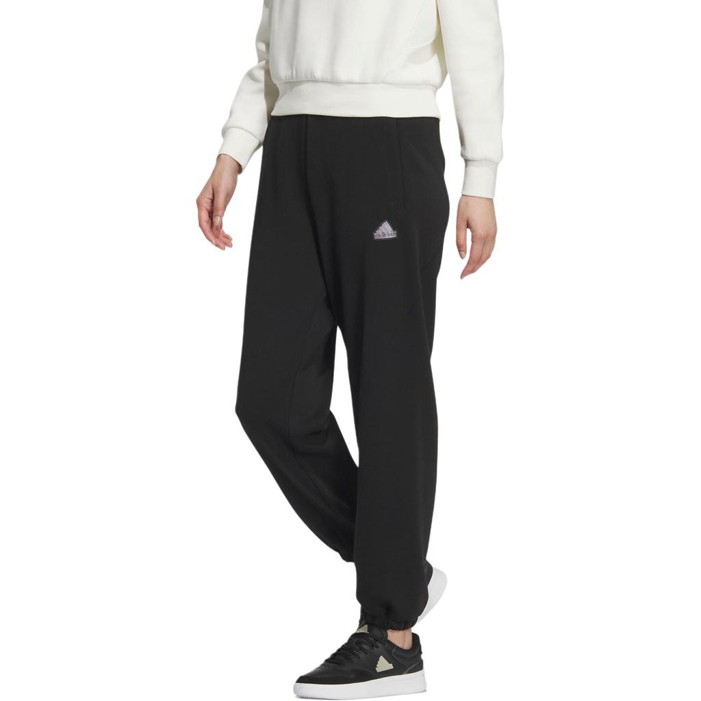 adidas FW24 Small Logo Tracksuit Series Fashion Comfortable Versatile Elastic Cuff Knitted Sports Pants Women Bottoms Black JJ3561