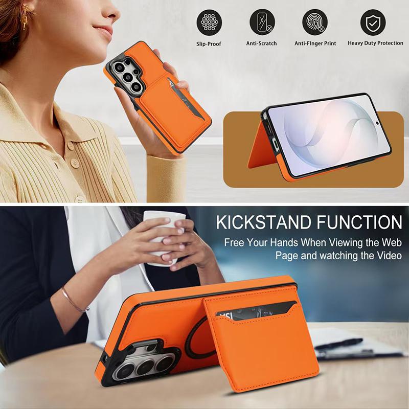 For Samsung Galaxy S26Ultra S22 S24 S23 S25 Plus FE A16 A17 A26 A36 A56 A57 Multifunctional Card Slot Holder Magnetic Phone Case