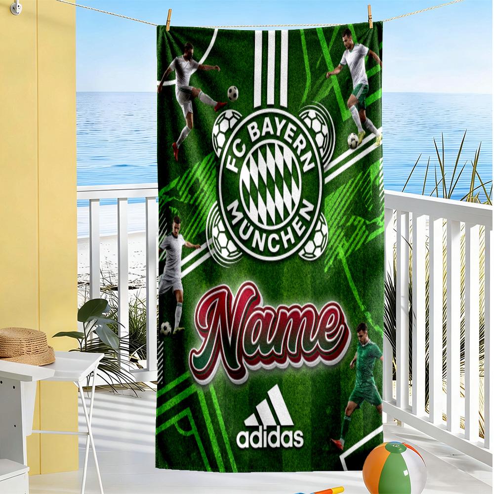 Bayern Munich Fan Gear Personalized Name Beach Towel Soft Durable Quick-Dry Portable for SwimmingBeachCamping Travel Beach AccessoriesGym