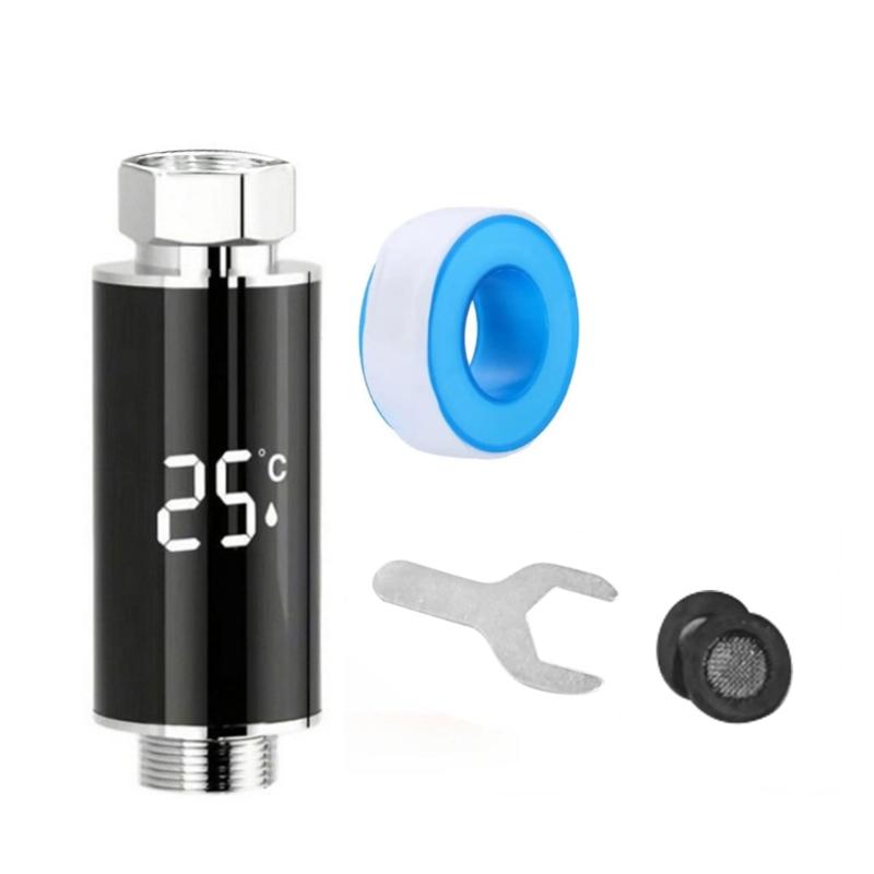Universals Shower Head Thermometers LED Display Water Power Thermometers Shower Temperature Monitor Easy to Install