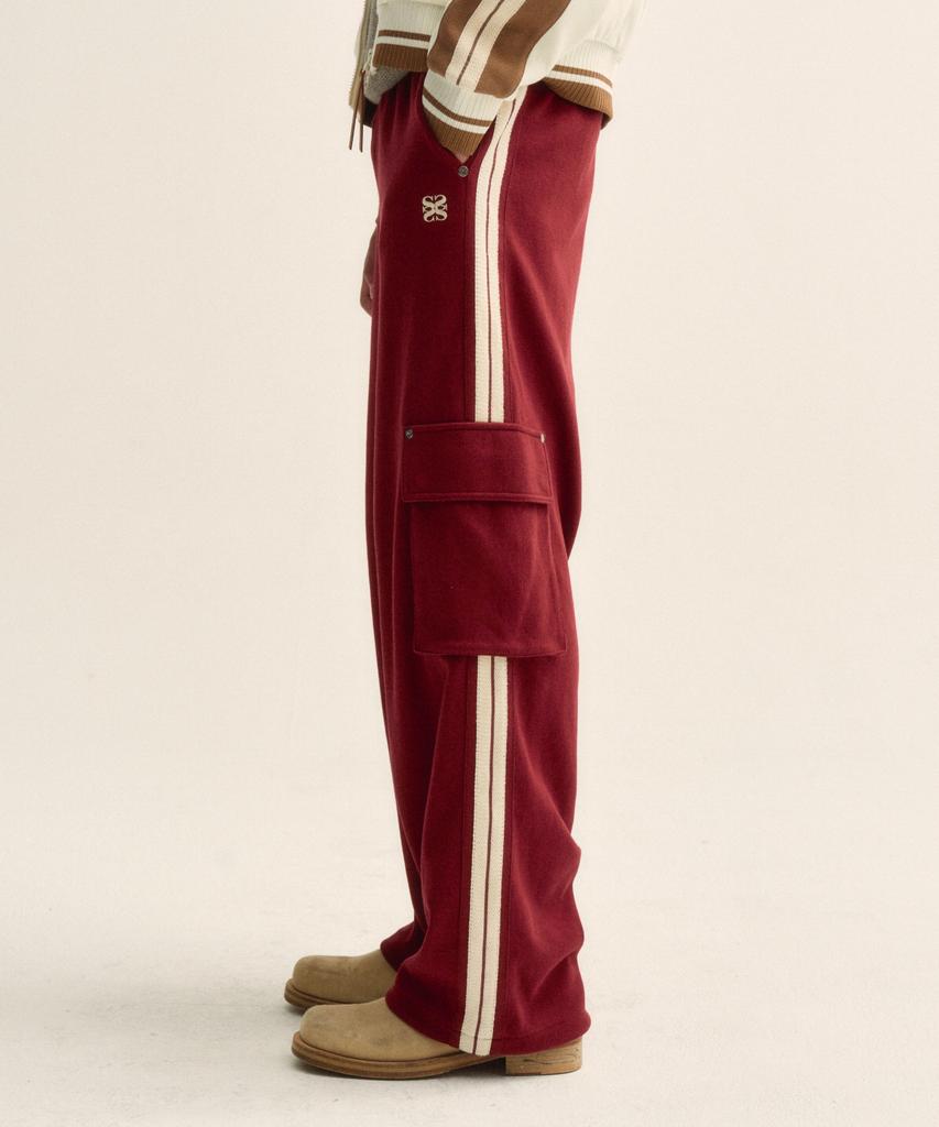 Seteo Roton Cargo Track Pants Burgundy