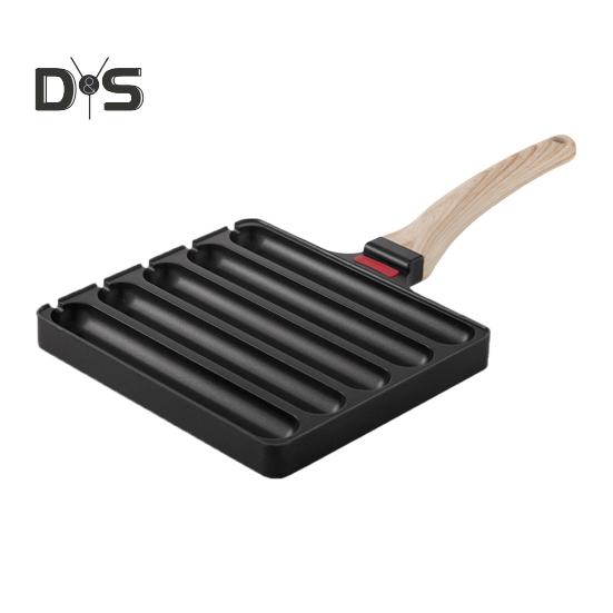 

Сковорода для гриля сосисок, 5 решеток, противень для выпечки кукурузных сосисках, антипригарный противень для выпечки хот-догов, приспособление для приготовления на пару на кухне, завтрак на открытом воздухе, готовка чёрный