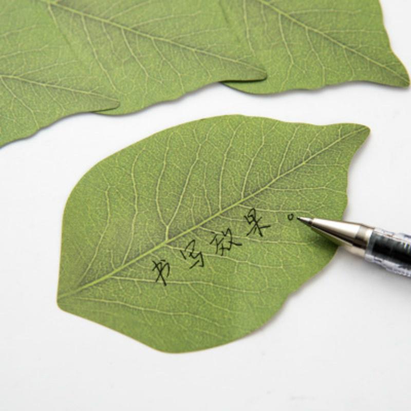 2PCS Coloffice Creative Paper Stickers Simulation Green Leaves Leaves Pads