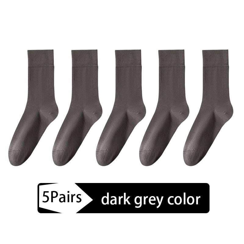5Pairs Men's Combed Cotton Socks Boneless Suture New Casual Breathable Black White Business Male Long Sock High Quality EU38-45